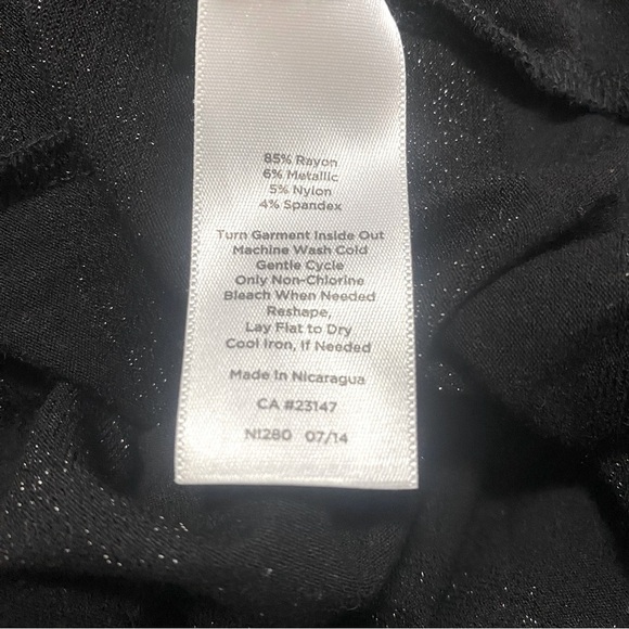 Talbots Women’s Petite Plus Size 3X Black Blouse Sheer & Metallic Long Sleeve - Picture 6 of 7